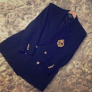 RALPH LAUREN: Gold Crown Crest Blazer Black